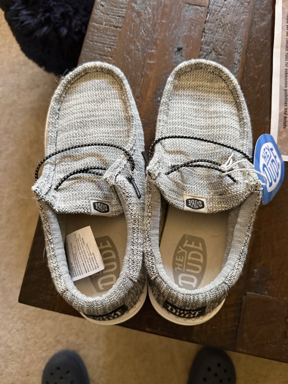 Hey Dude Kids Slip-On Sneakers in Heather Gray Knit